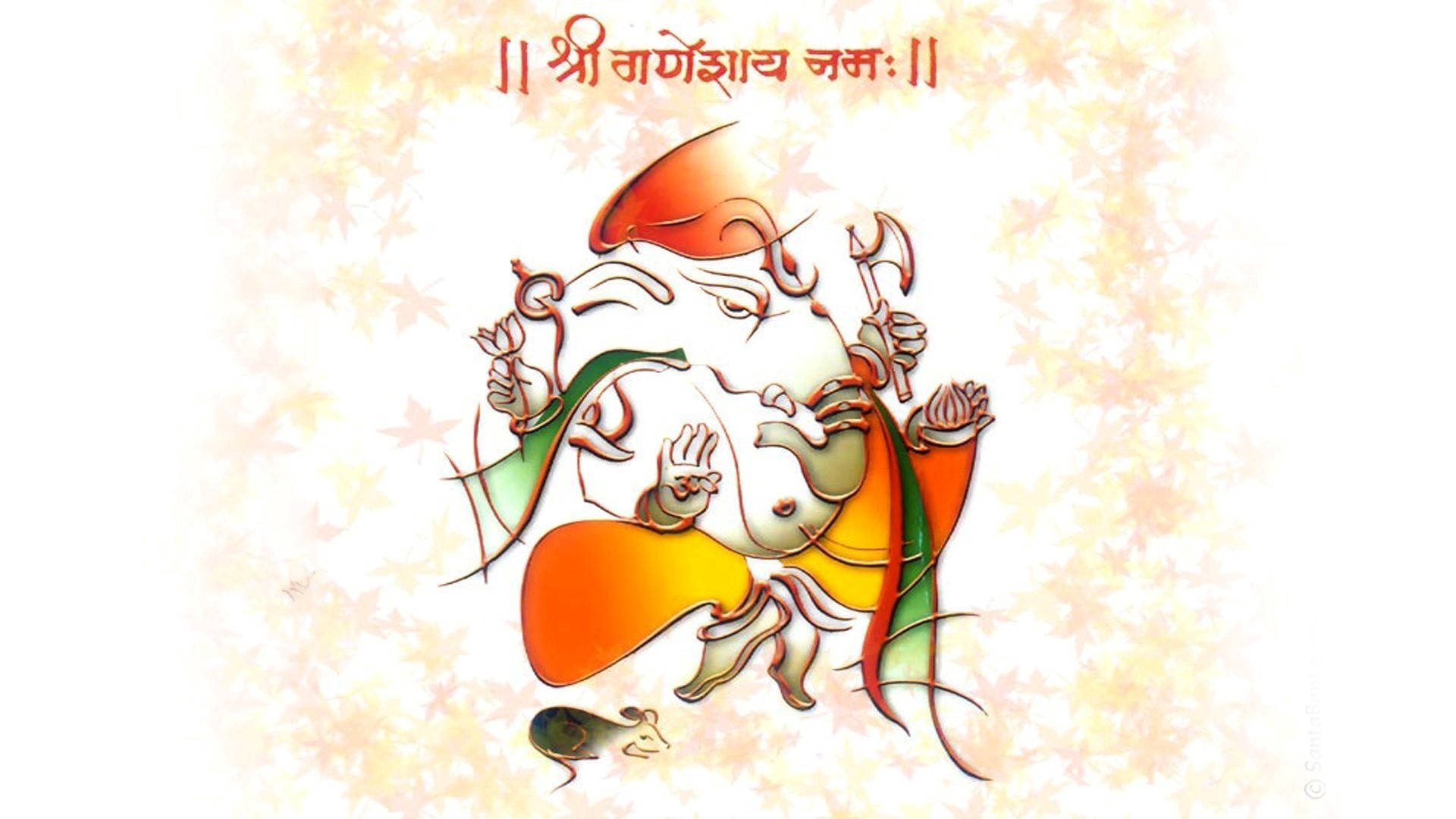 Ganesha Art With Text Background