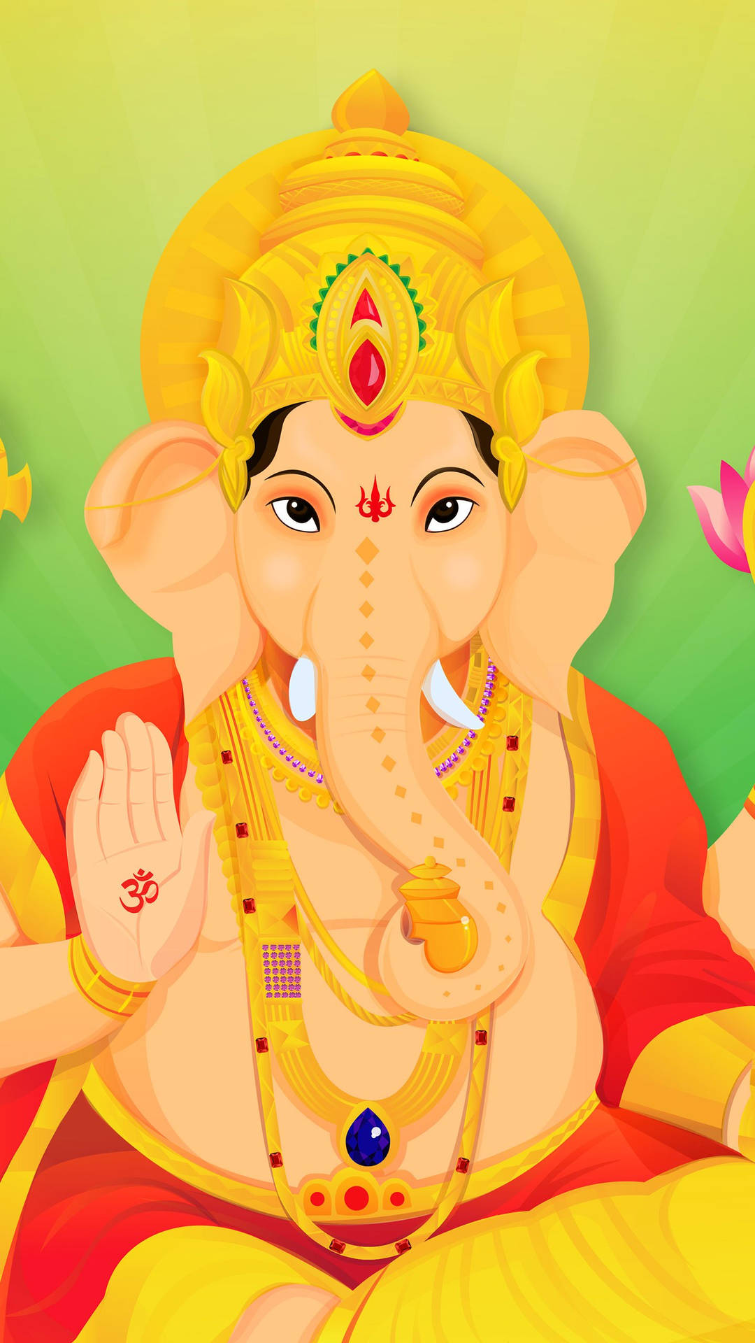 Ganesha Colorful Cartoon Background