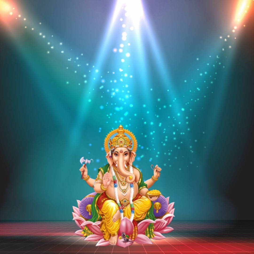Ganesha Under The Spotlight Background