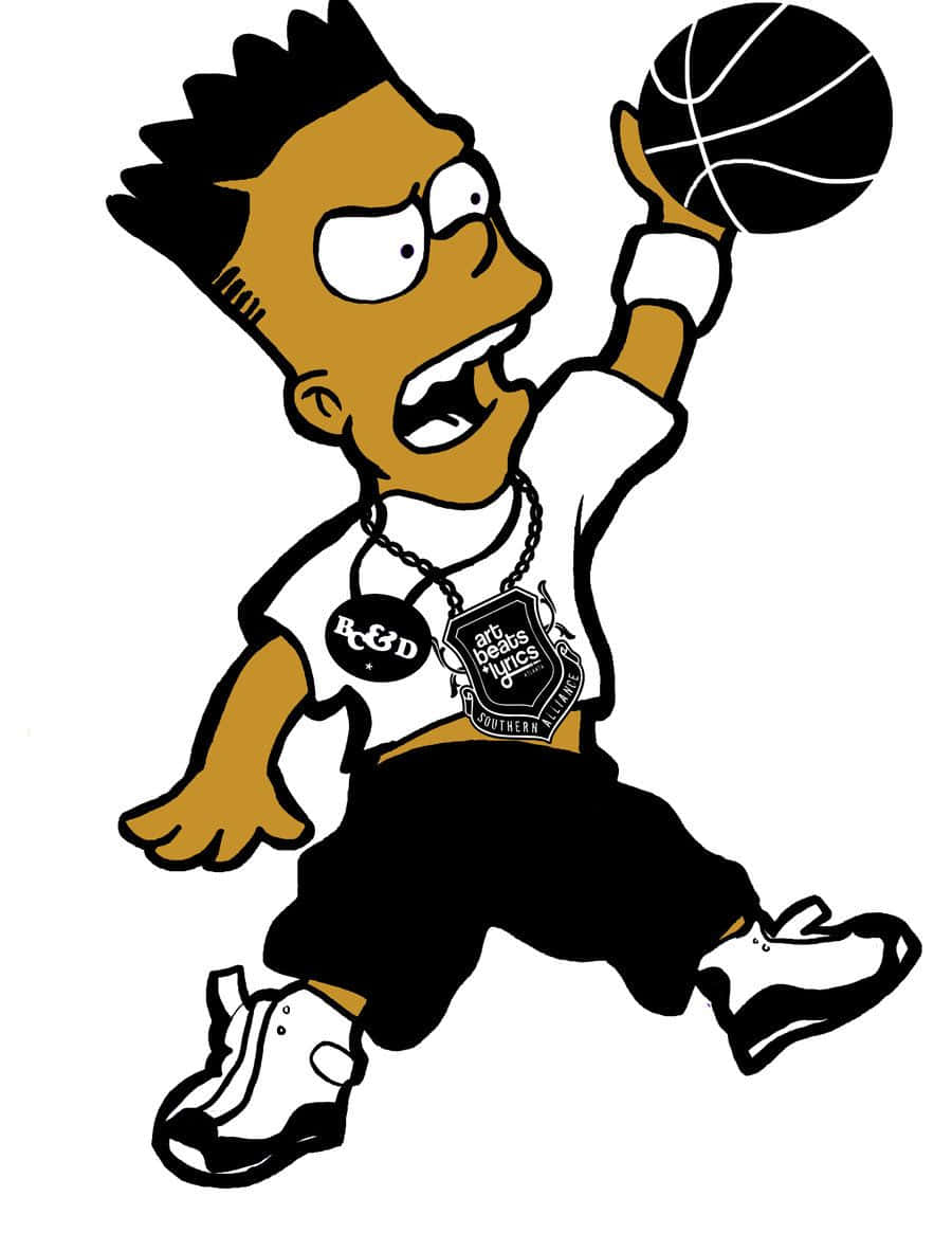 Gangster Bart Simpson Posing With Style Background