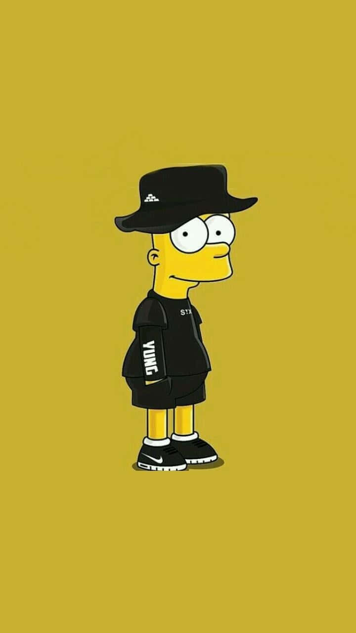 Gangster Bart Simpson Strikes A Cool Pose Background