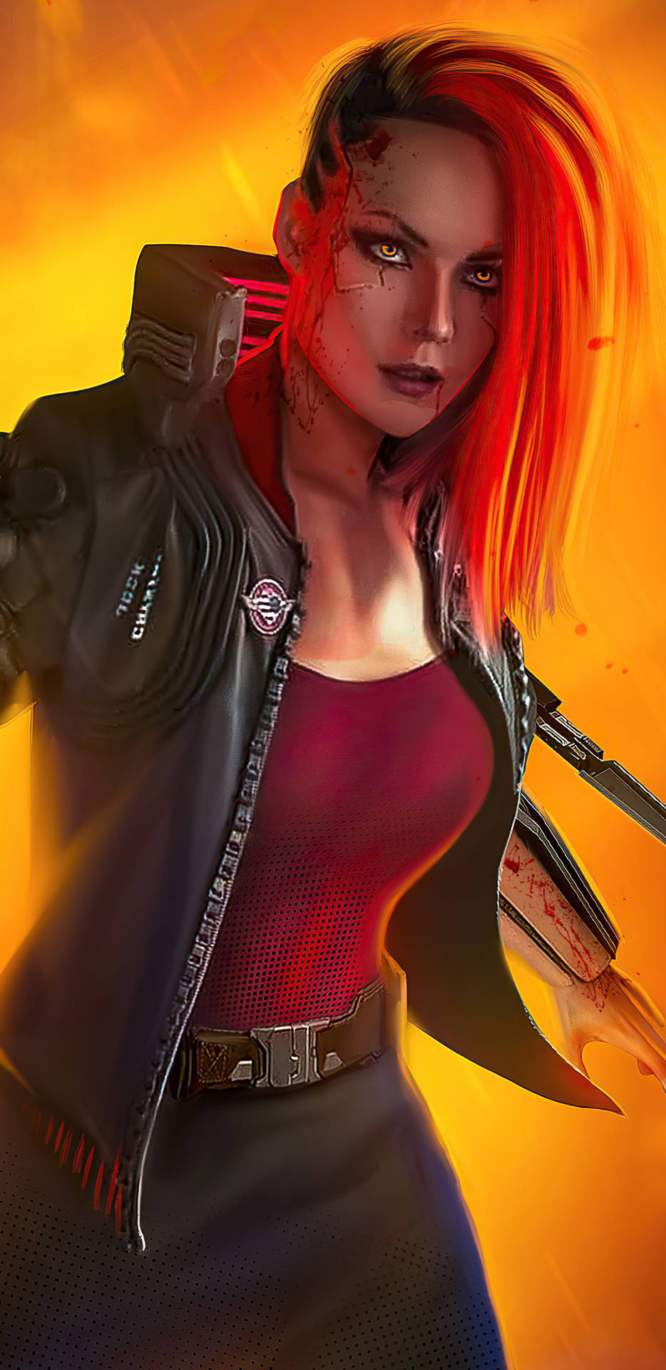 Gangster Girl In Cyberpunk 2077 For Android Background