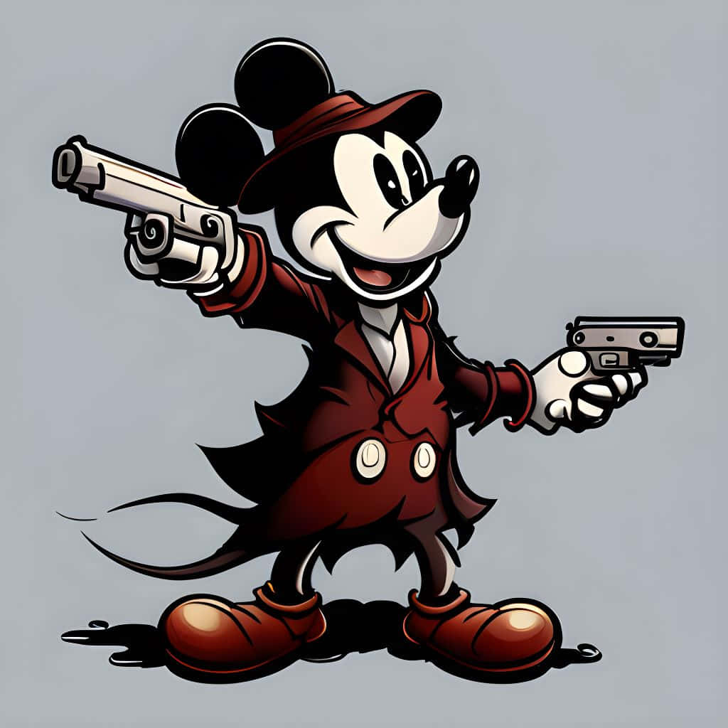 Gangster Mickey Mouse Artwork Background
