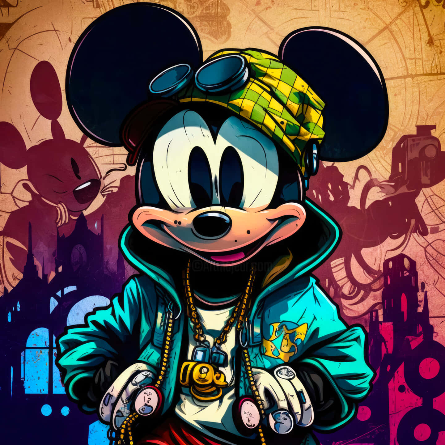 Gangster Mickey Mouse Artwork Background