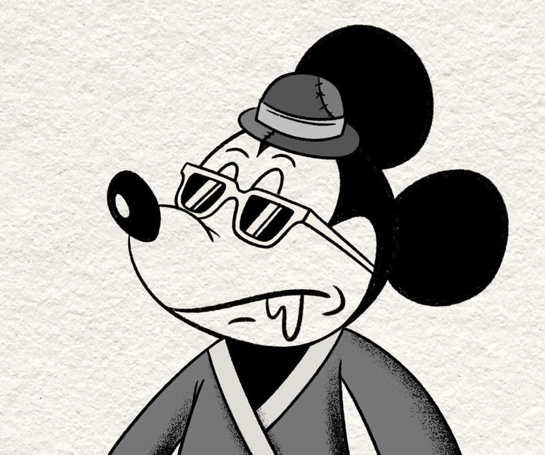 Gangster Mickey Mouse Illustration Background