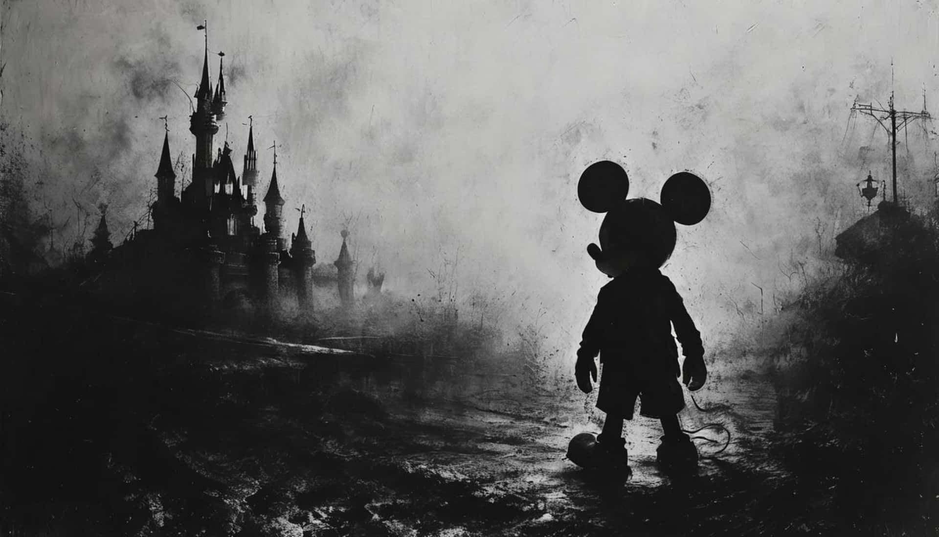 Gangster Mickey Mouse Silhouette Background