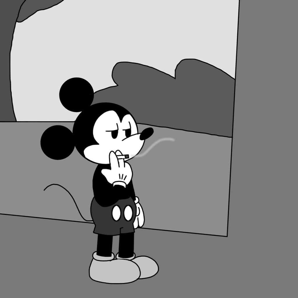 Gangster Mickey Mouse Smoking Background