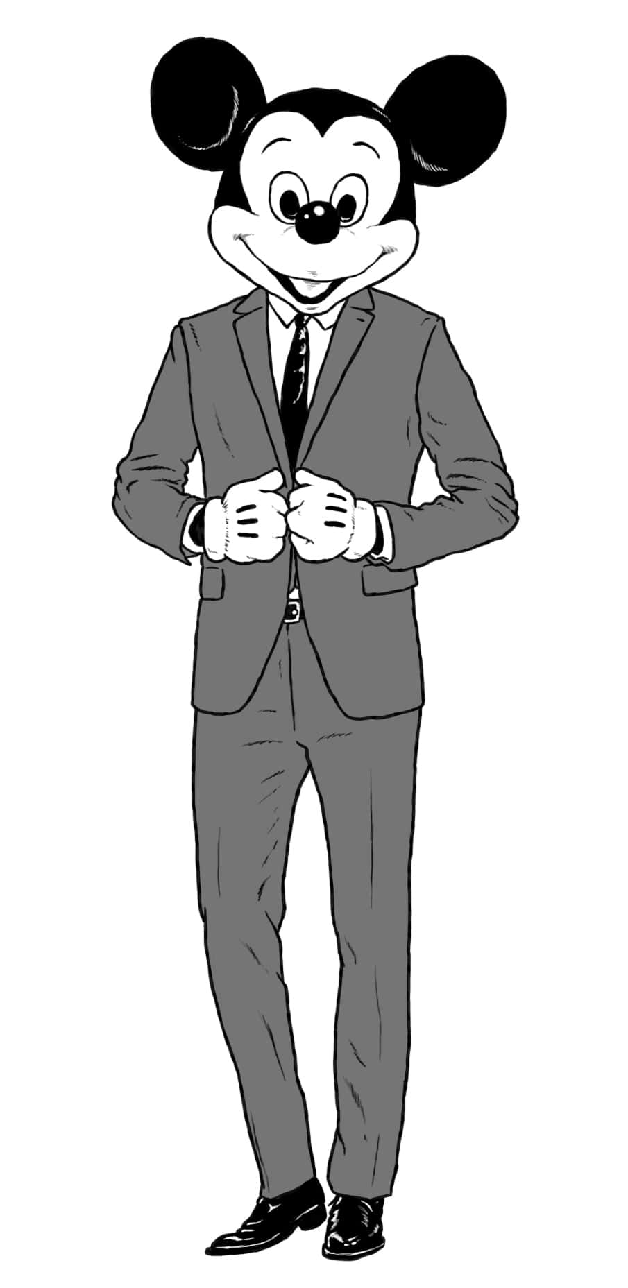 Gangster Mickey Mouse Suitand Tie Background