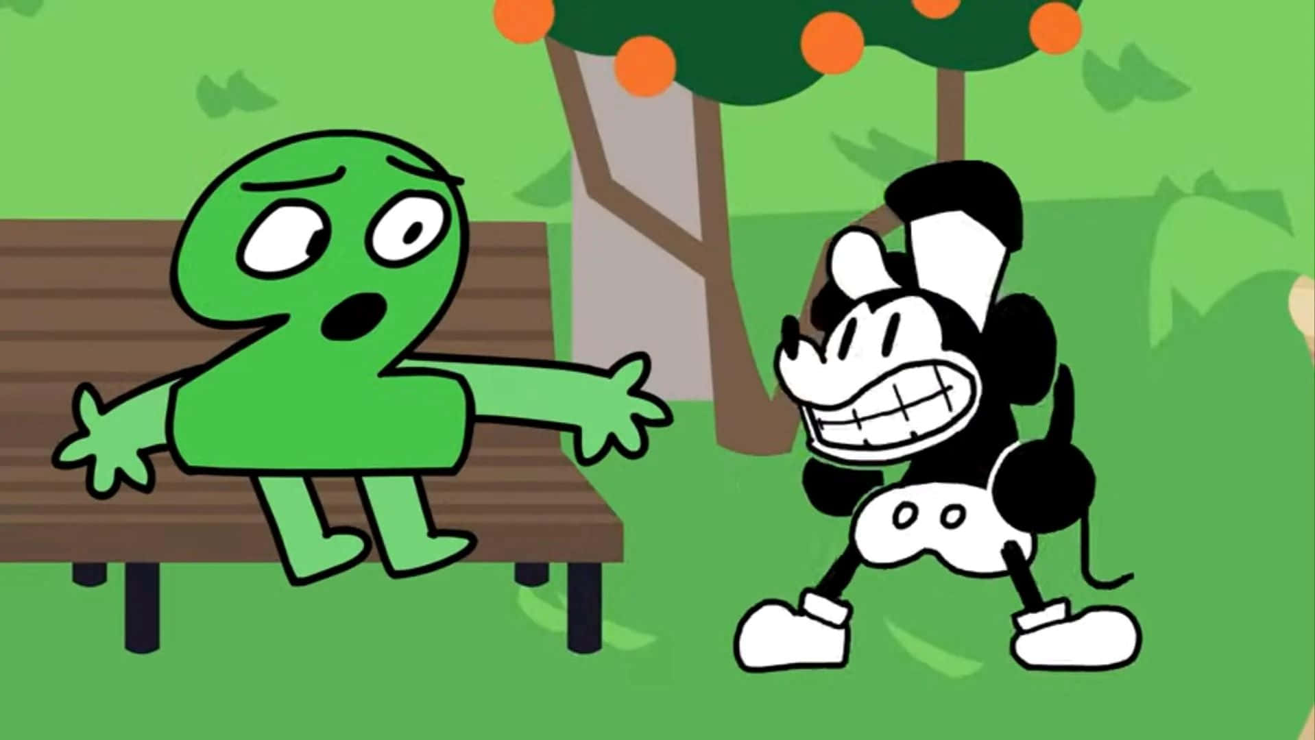 Gangster Mickey Mouseand Green Character Background