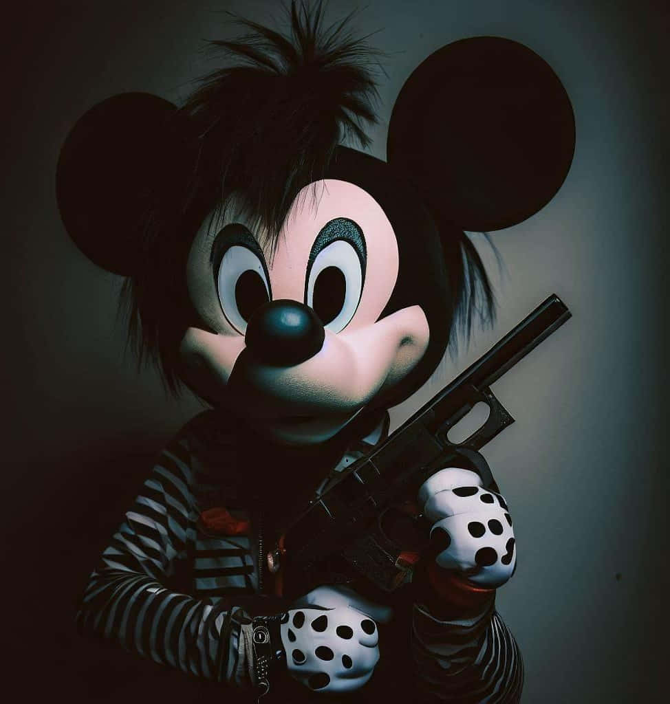 Gangster Mickey Mousewith Gun Background