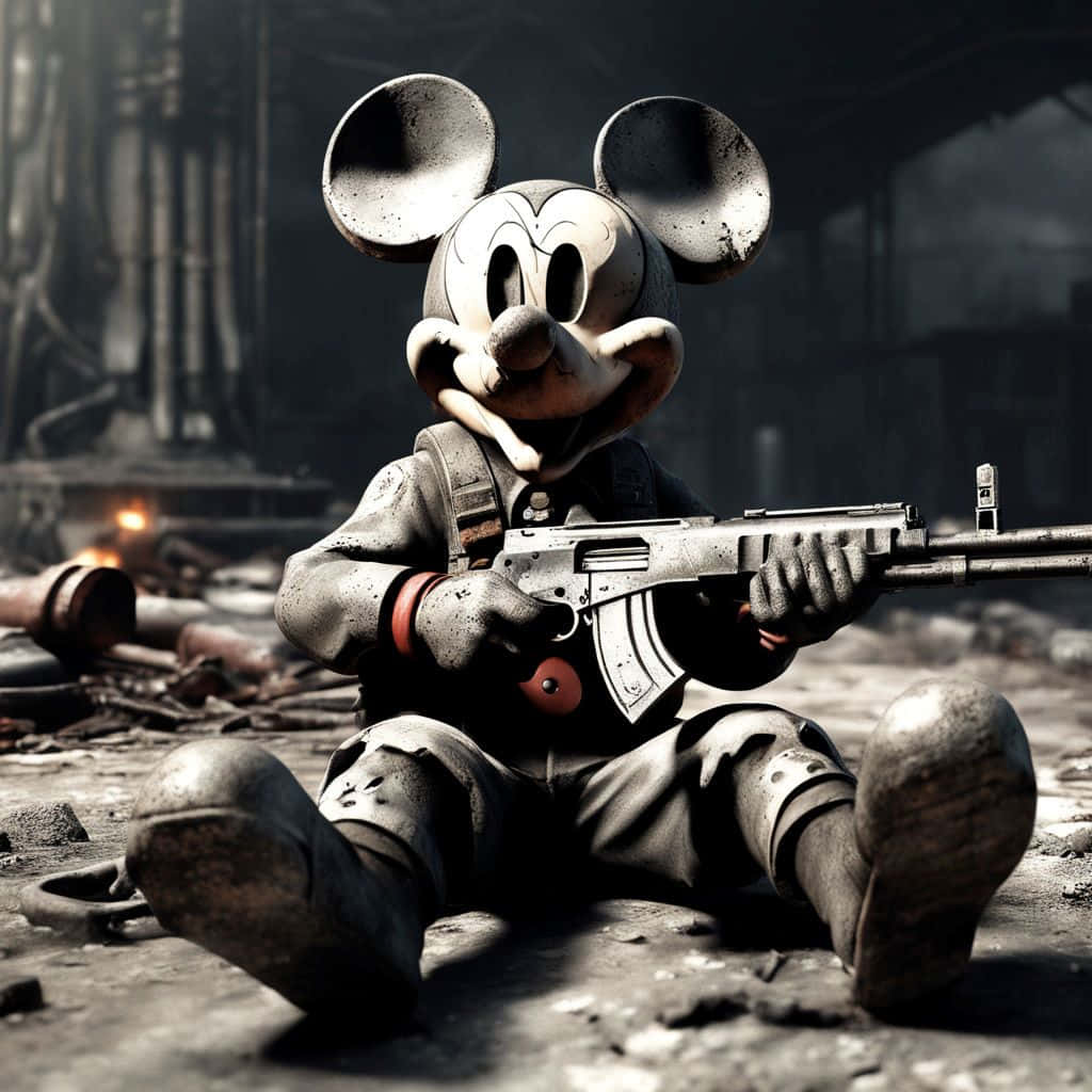 Gangster Mickey Mousewith Gun Background