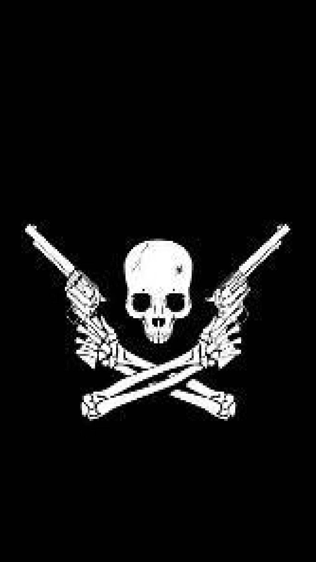 Gangster Skeleton Holding Guns Background