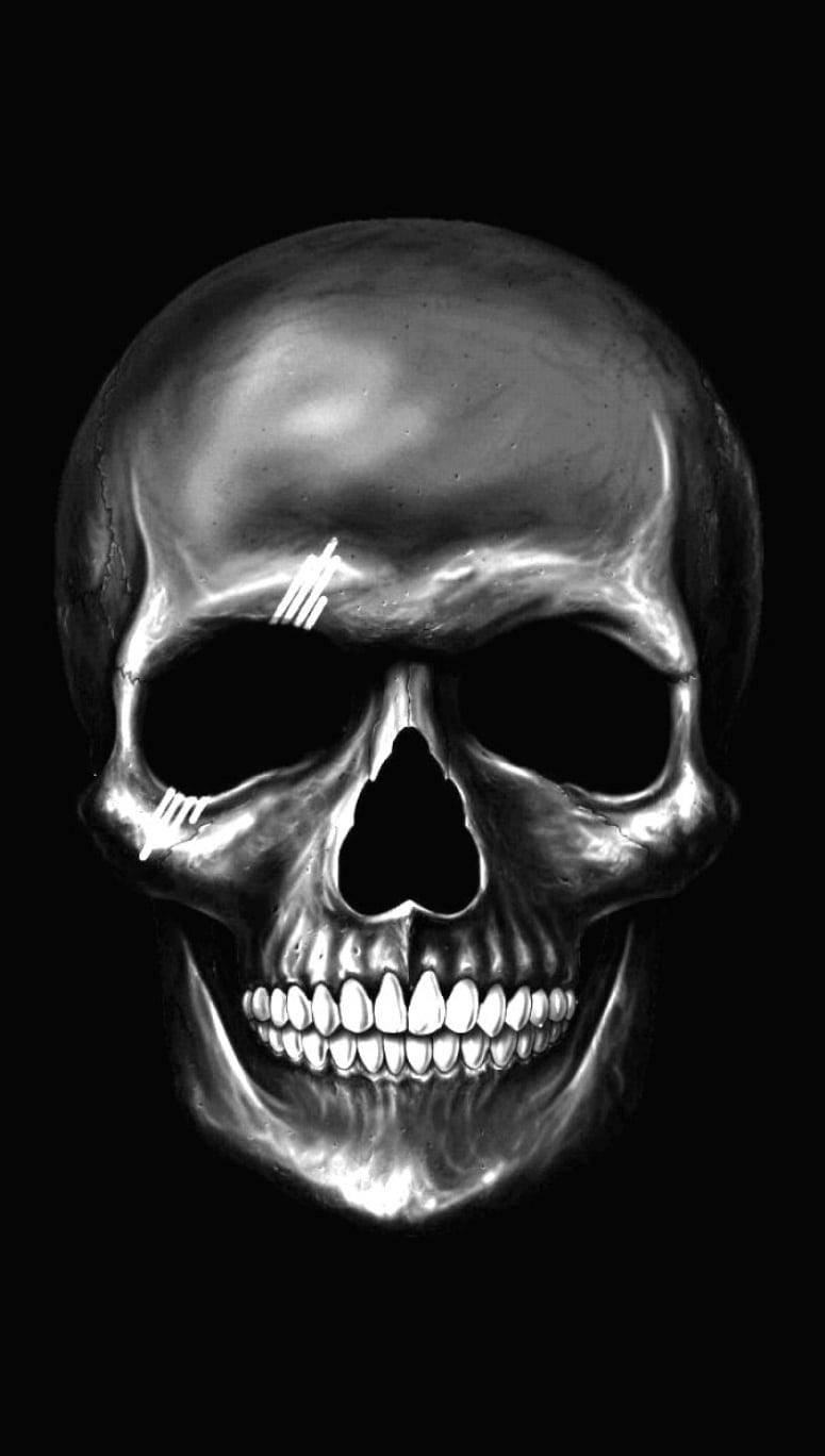 Gangster Skull With Markings Background