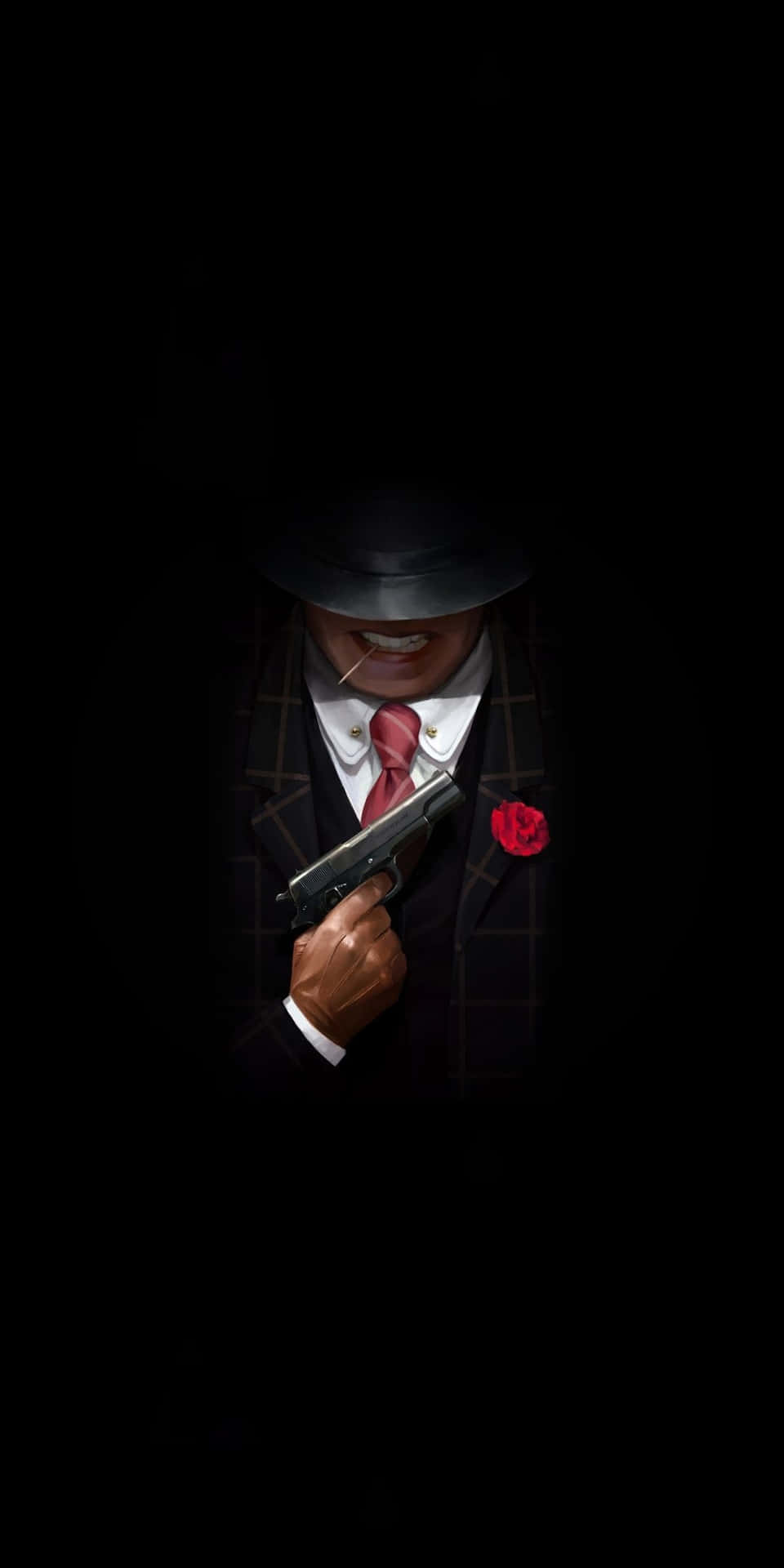 Gangsters With Guns In Formal Suit Background