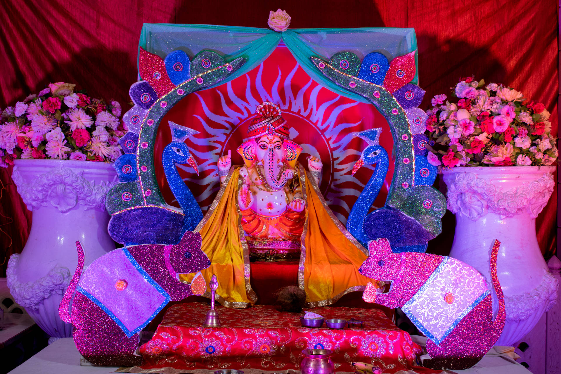 Ganpati Bappa Veneration Background