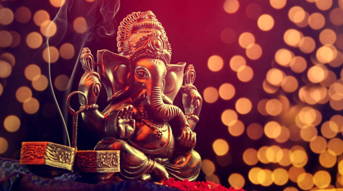 Ganpati Hd Bokeh Lights Background