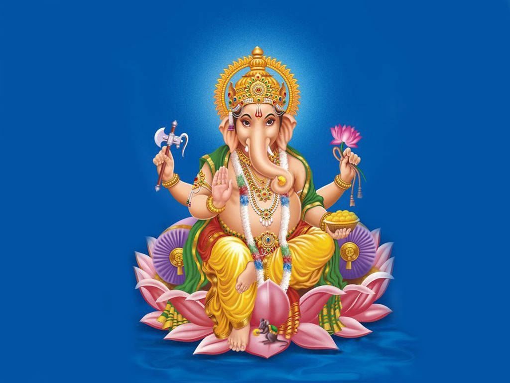 Ganpati Hd Flowers Background