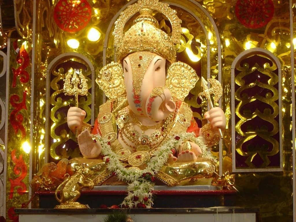 Ganpati Hd Gold Elements Background