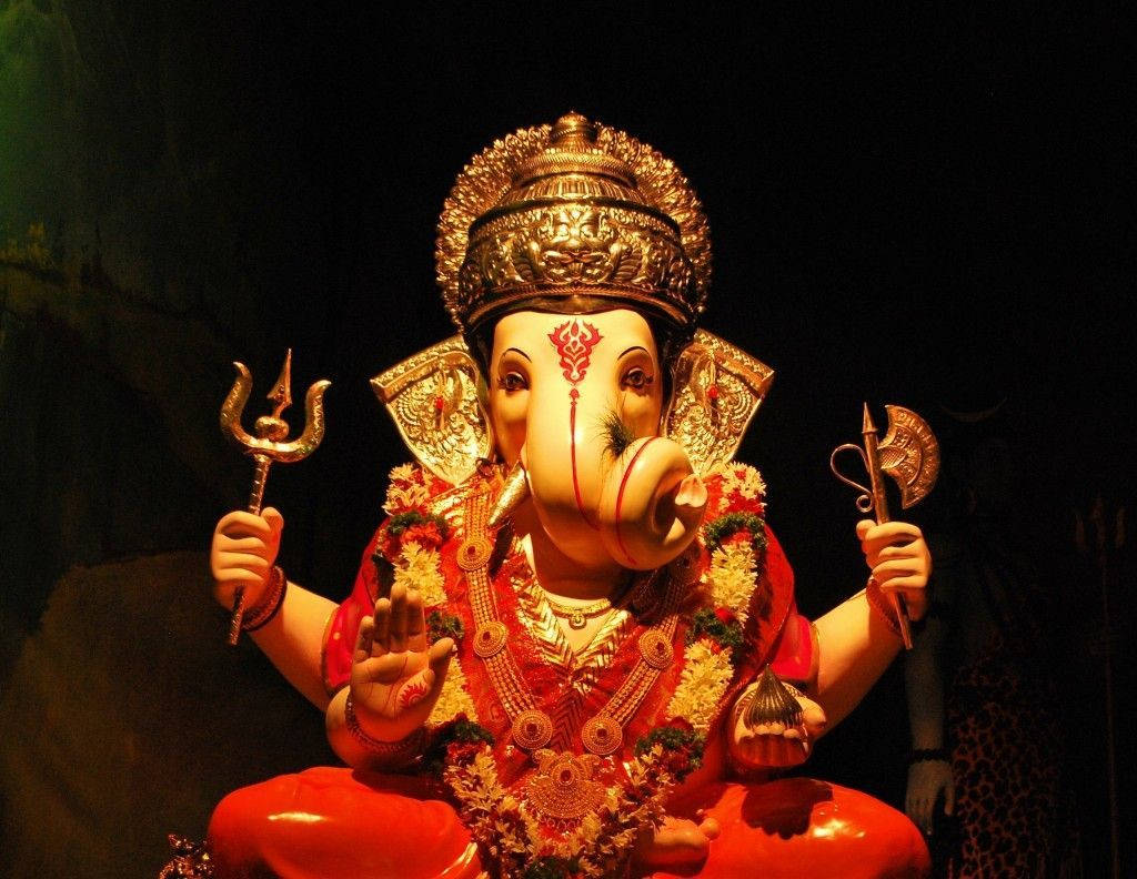 Ganpati Hd In Red Background