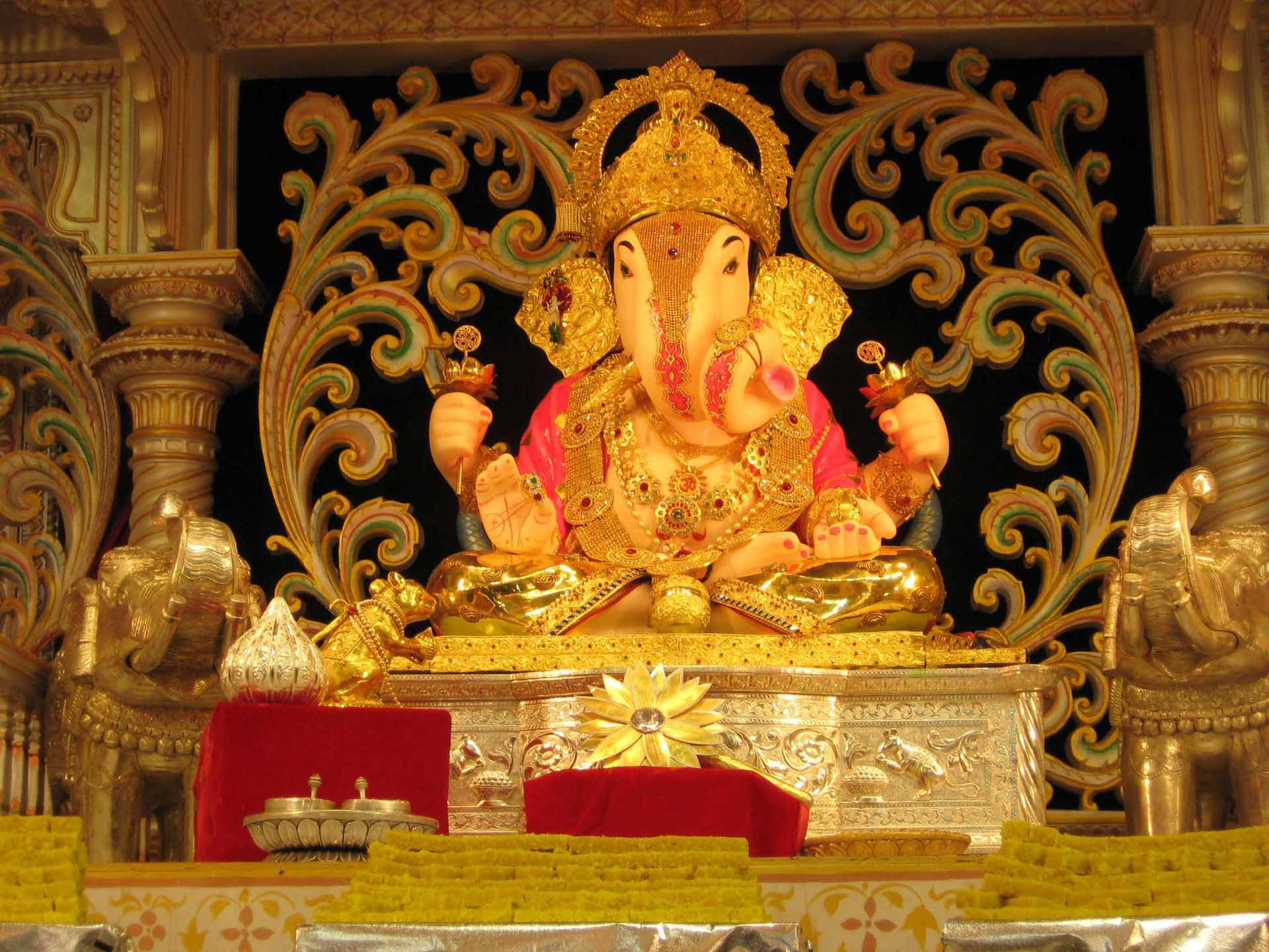 Ganpati Hd Shrine Background