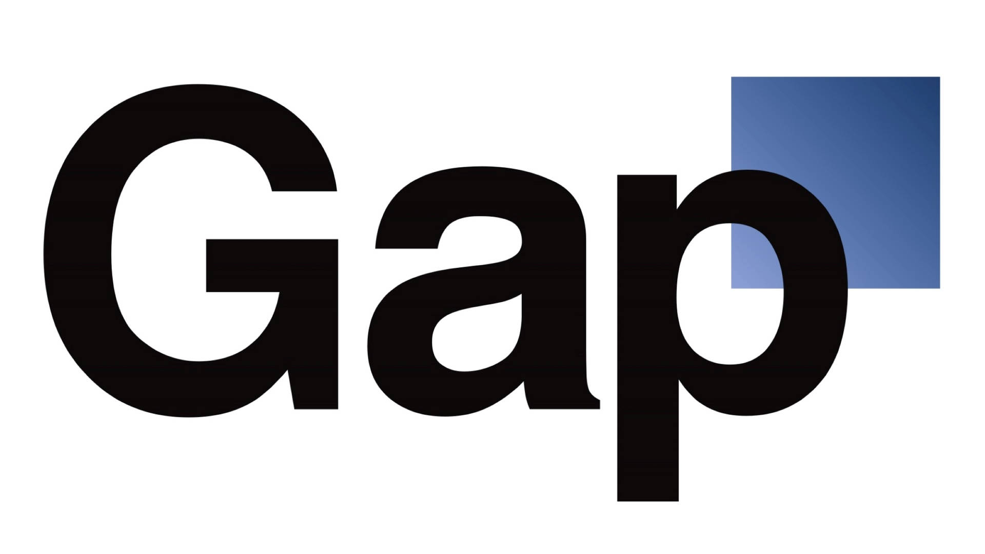 Gap Logo With Blue Square Background