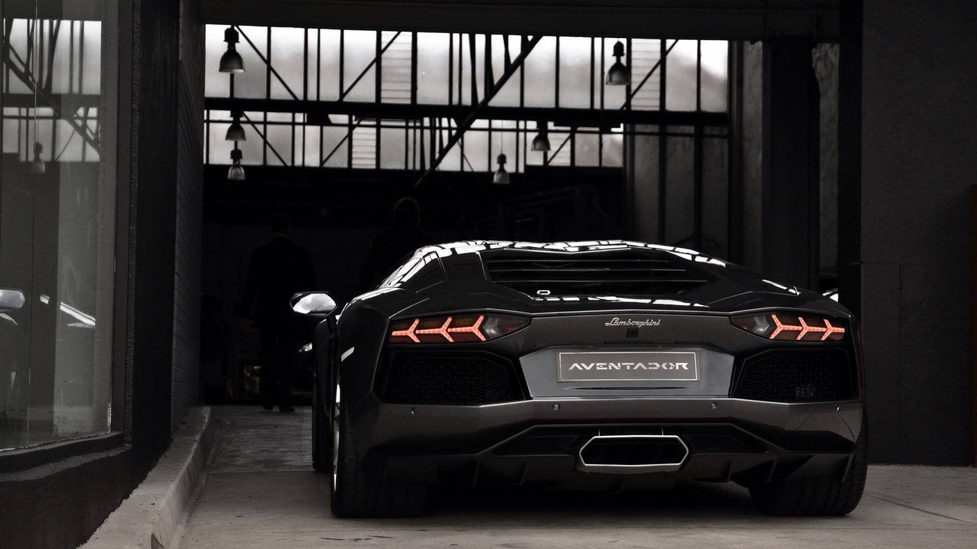 Garage Black Lamborghini Background