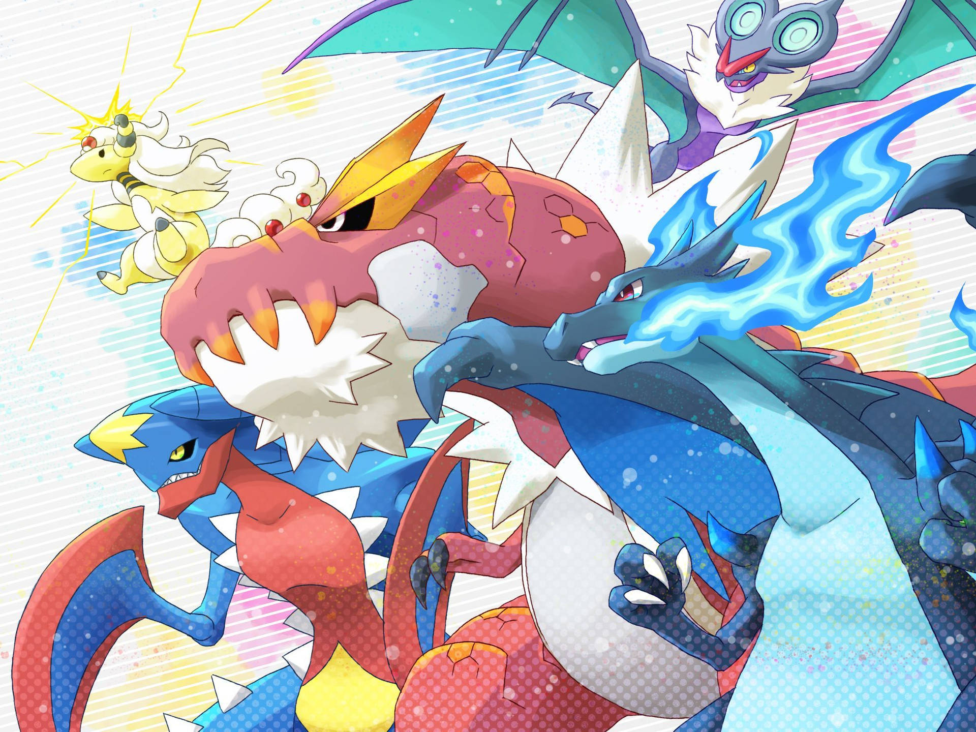 Garchomp And Pokémon Friends Background
