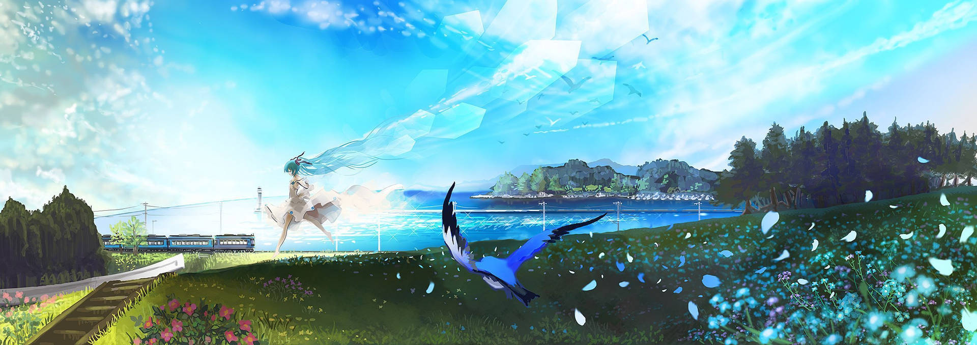 Garden Anime Landscape Background