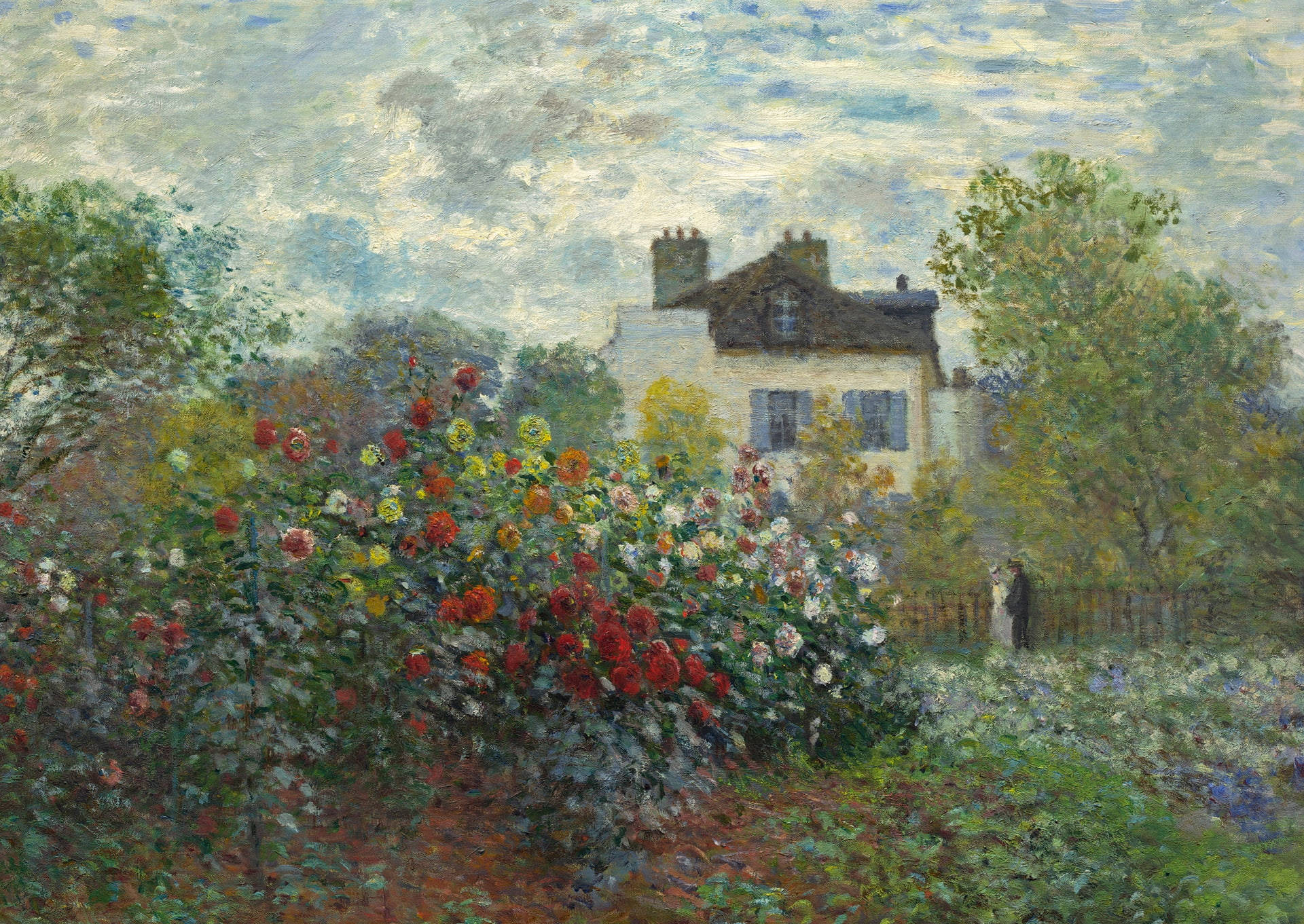 Garden Of Monet Impressionist Art Background