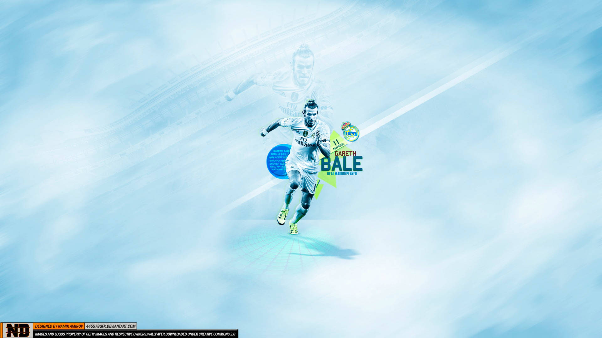 Gareth Bale In Digital Aesthetic Background