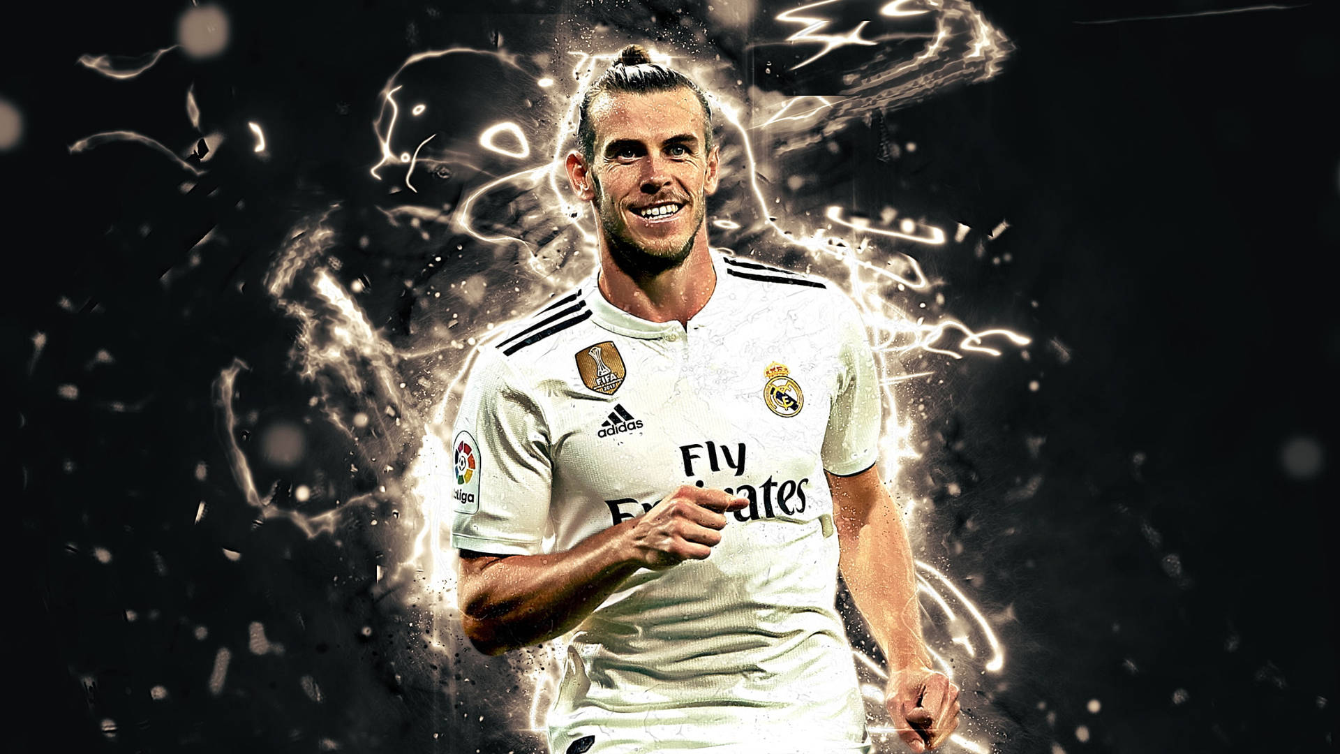 Gareth Bale In Digital Black Background