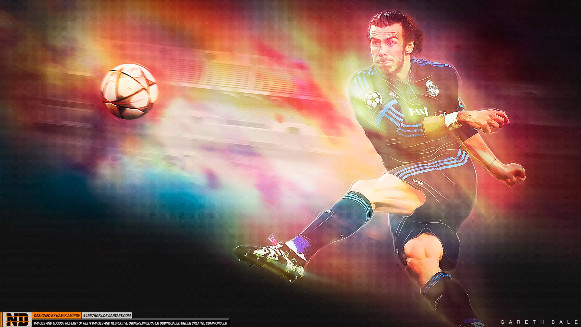 Gareth Bale In Multicolored Aesthetic Background