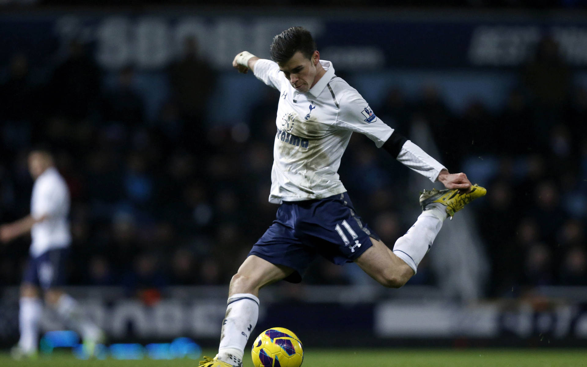 Gareth Bale Kicking Soccer Ball Background