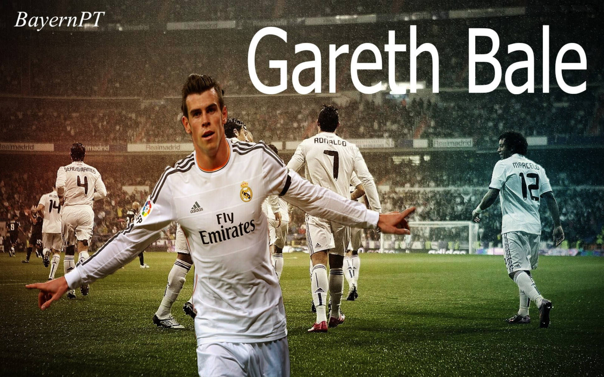 Gareth Bale With His Teammates Background