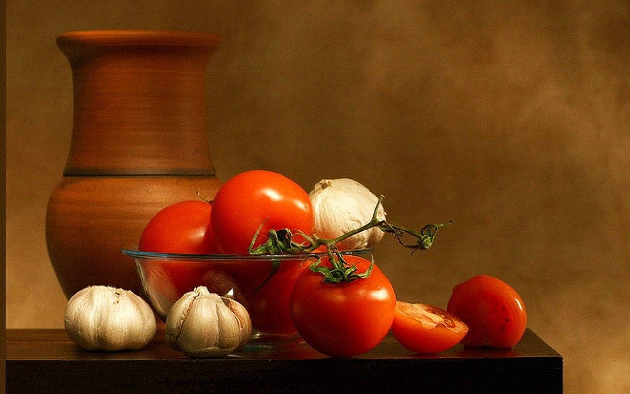 Garlic Tomato Italian Food Background