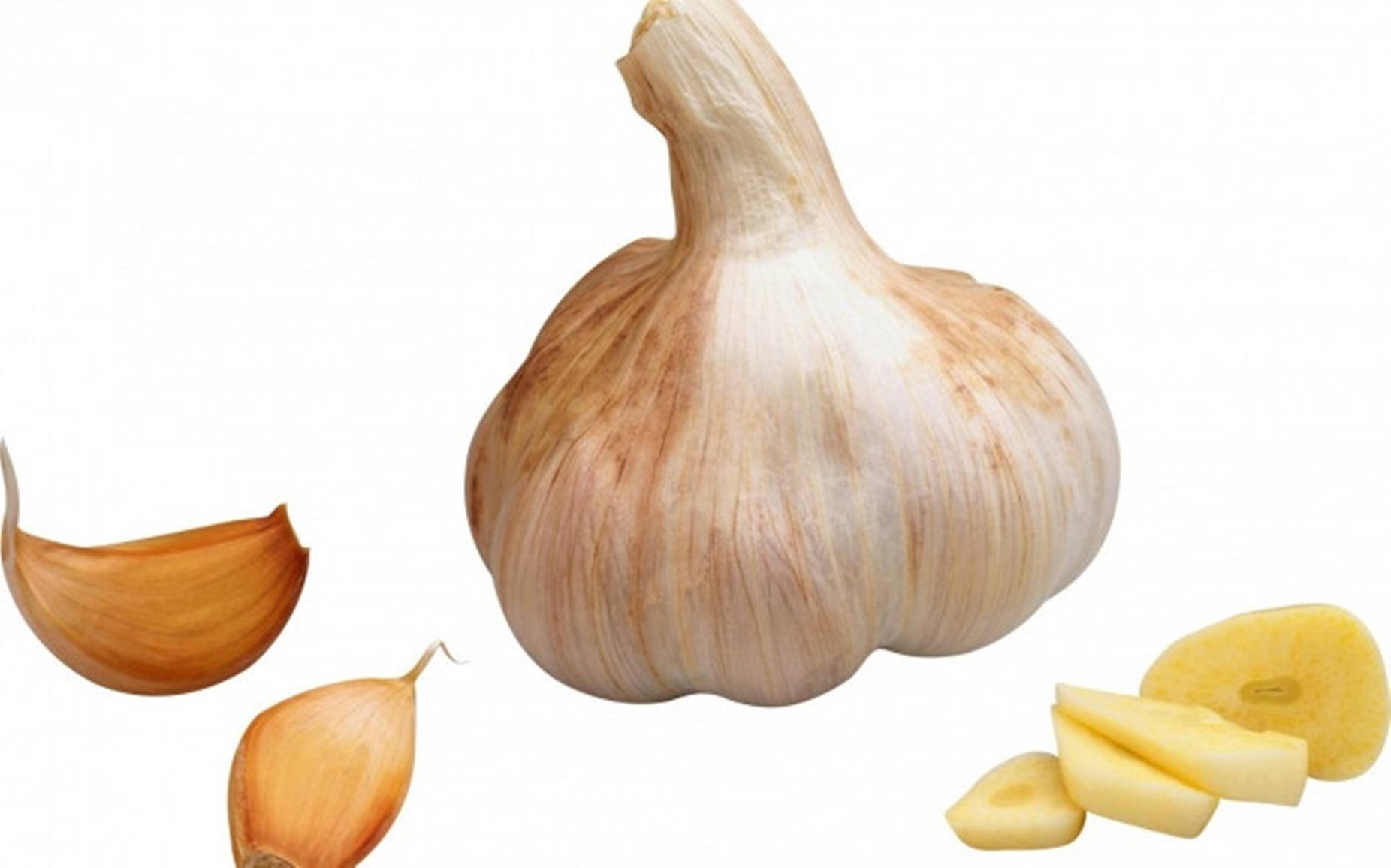 Garlic Vegetable Herb Clove And Chopped Background