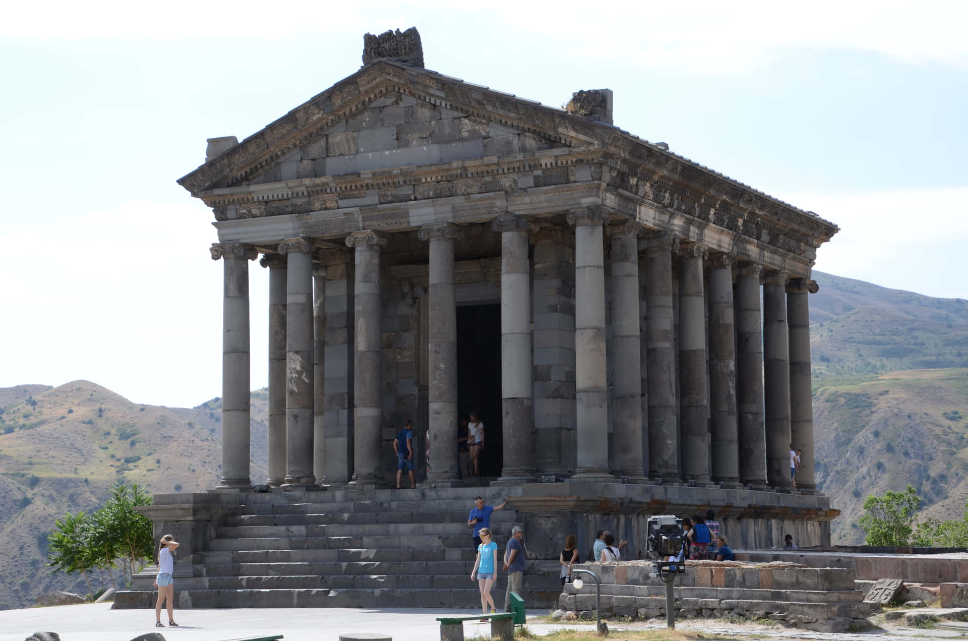 Garni Temple Under White Sky Background
