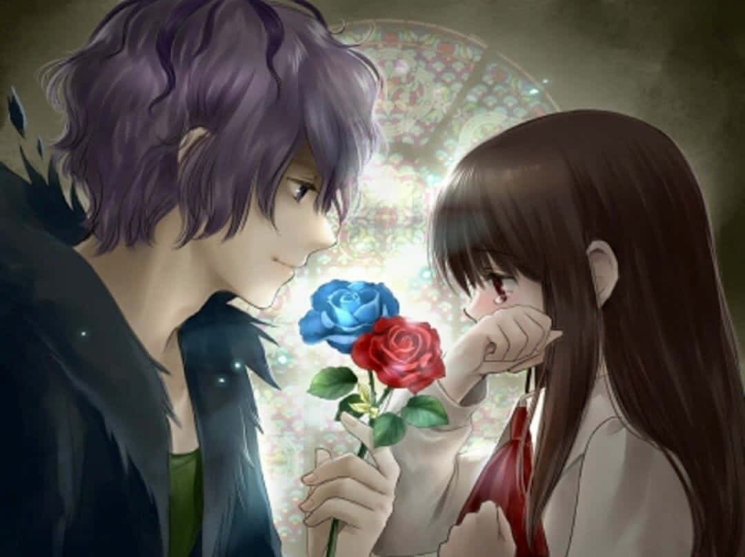 Garry And Ib With Blue Red Roses Romance Anime