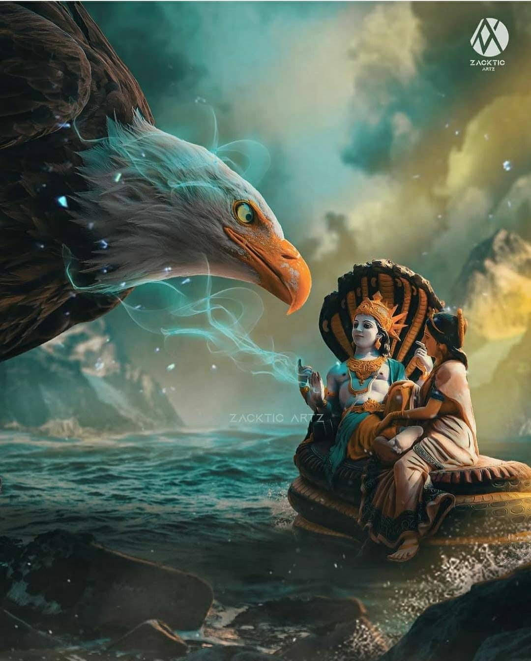 Garuda With Shiva And Parvati