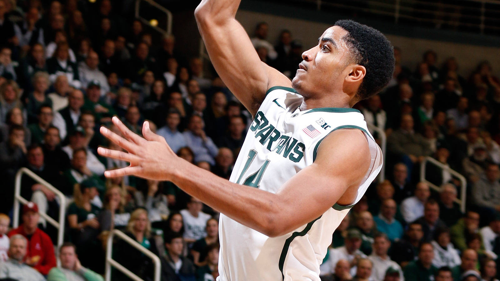 Gary Harris In Spartans Jersey Background