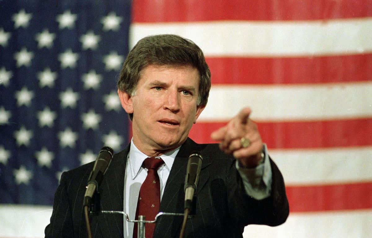 Gary Hart Making Assertive Point Background
