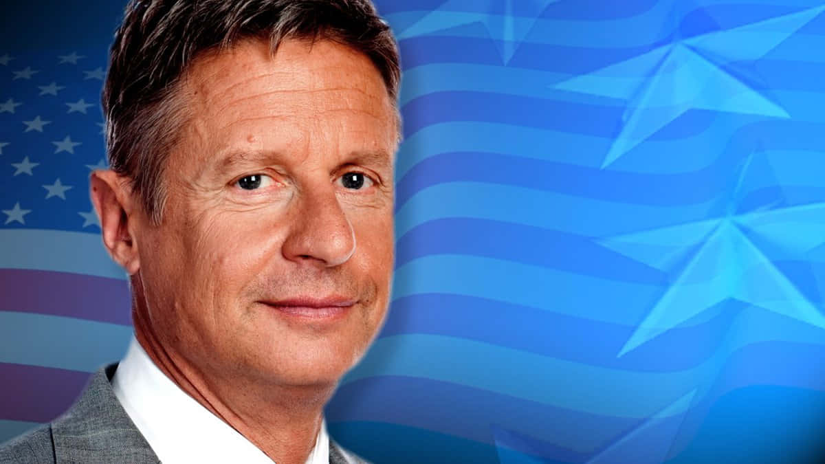 Gary Johnson With Blue Aesthetic Stars And Stripes Background