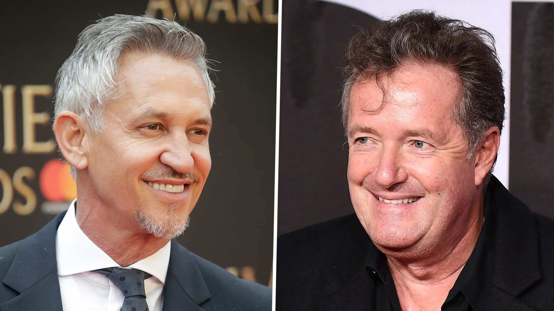 Gary Lineker And Piers Morgan Engaged In A Friendly Conversation Background
