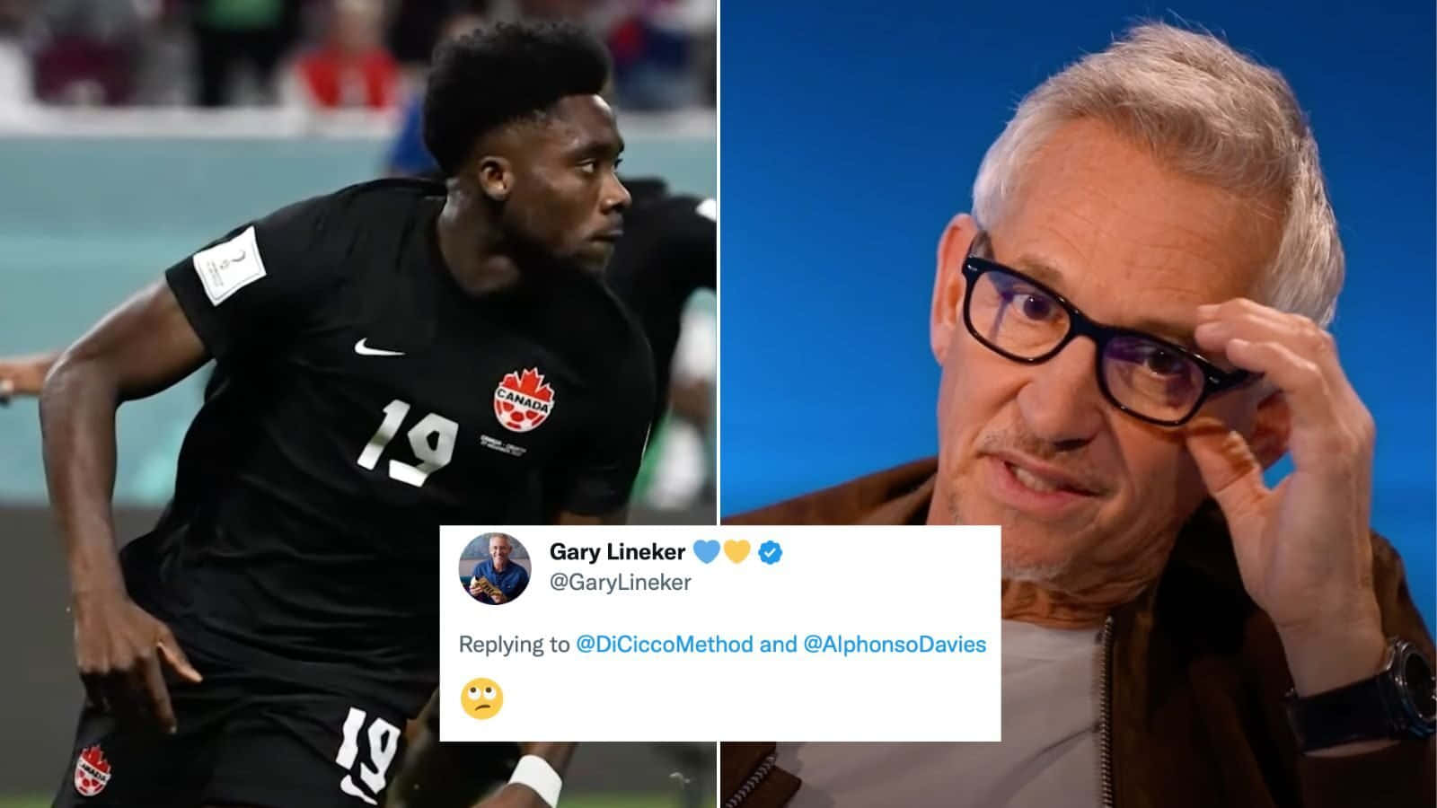 Gary Lineker With Alphonso Davies Background