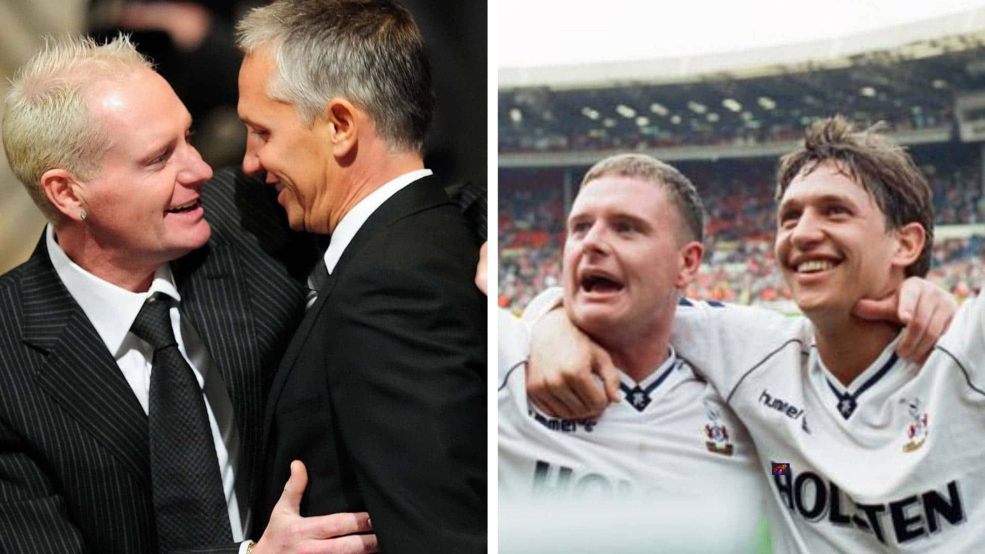 Gary Lineker With Paul Gascoigne Then And Now Background