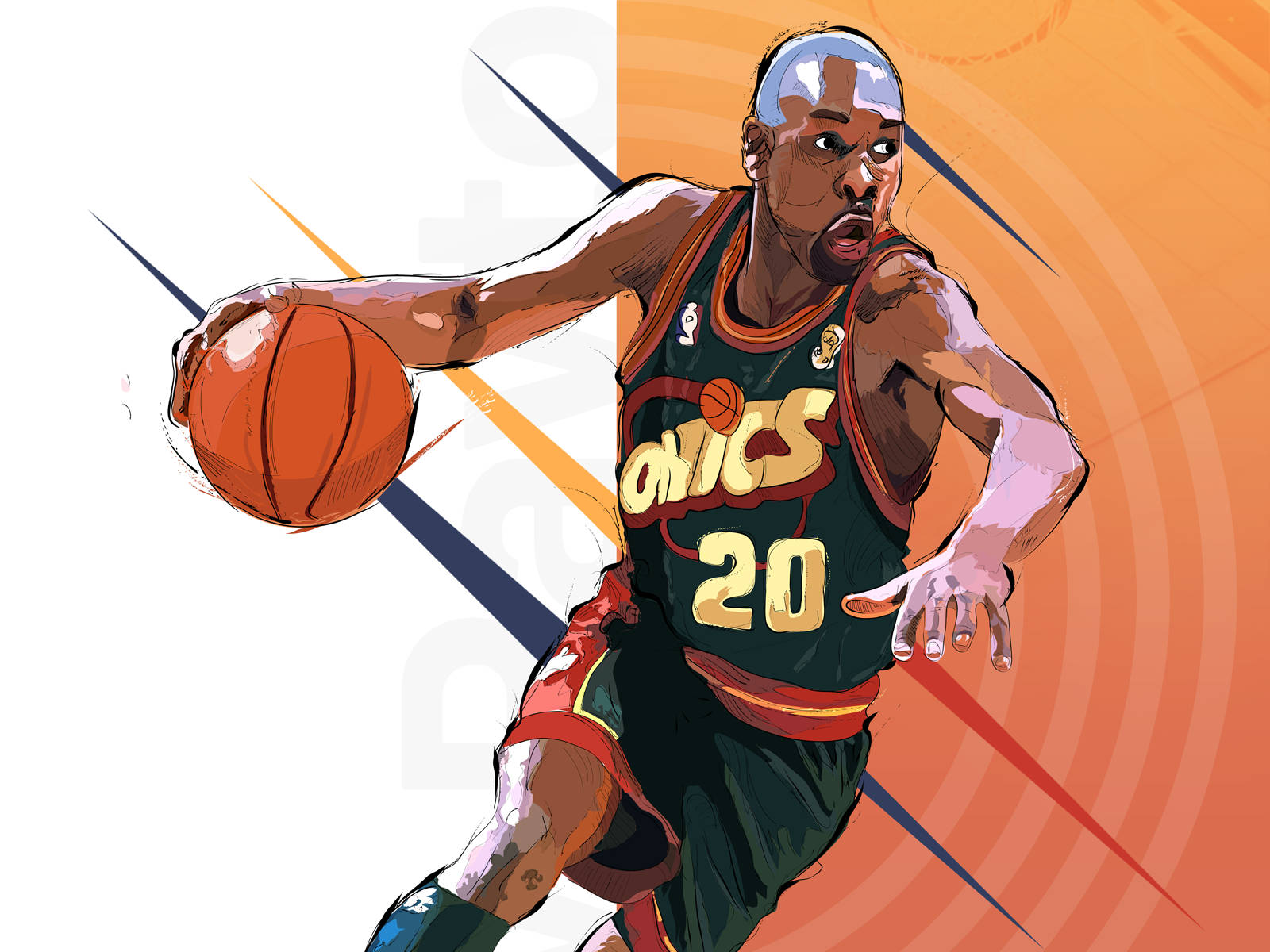 Gary Payton Sr. Digital Artwork