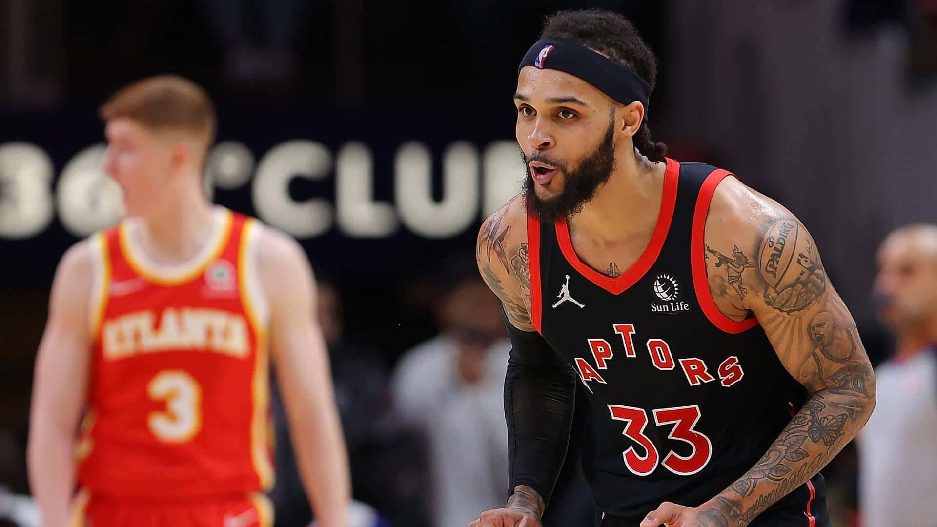 Gary Trent Jr Against Atlanta Hawks Background