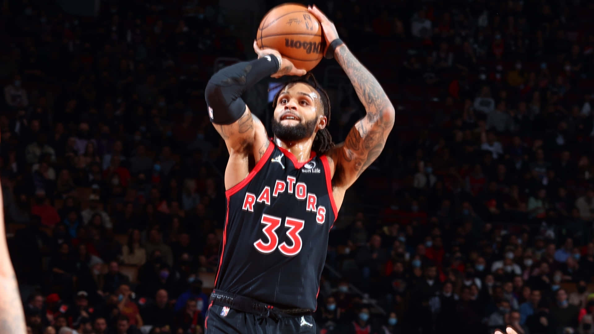 Gary Trent Jr During Game Against New York Knicks Background