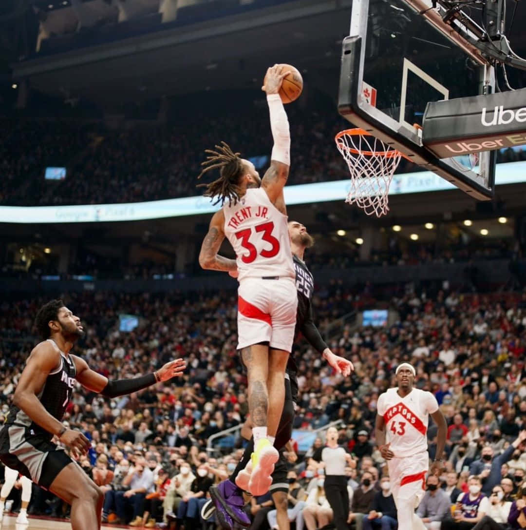Gary Trent Jr During Game Against Sacramento Kings Background