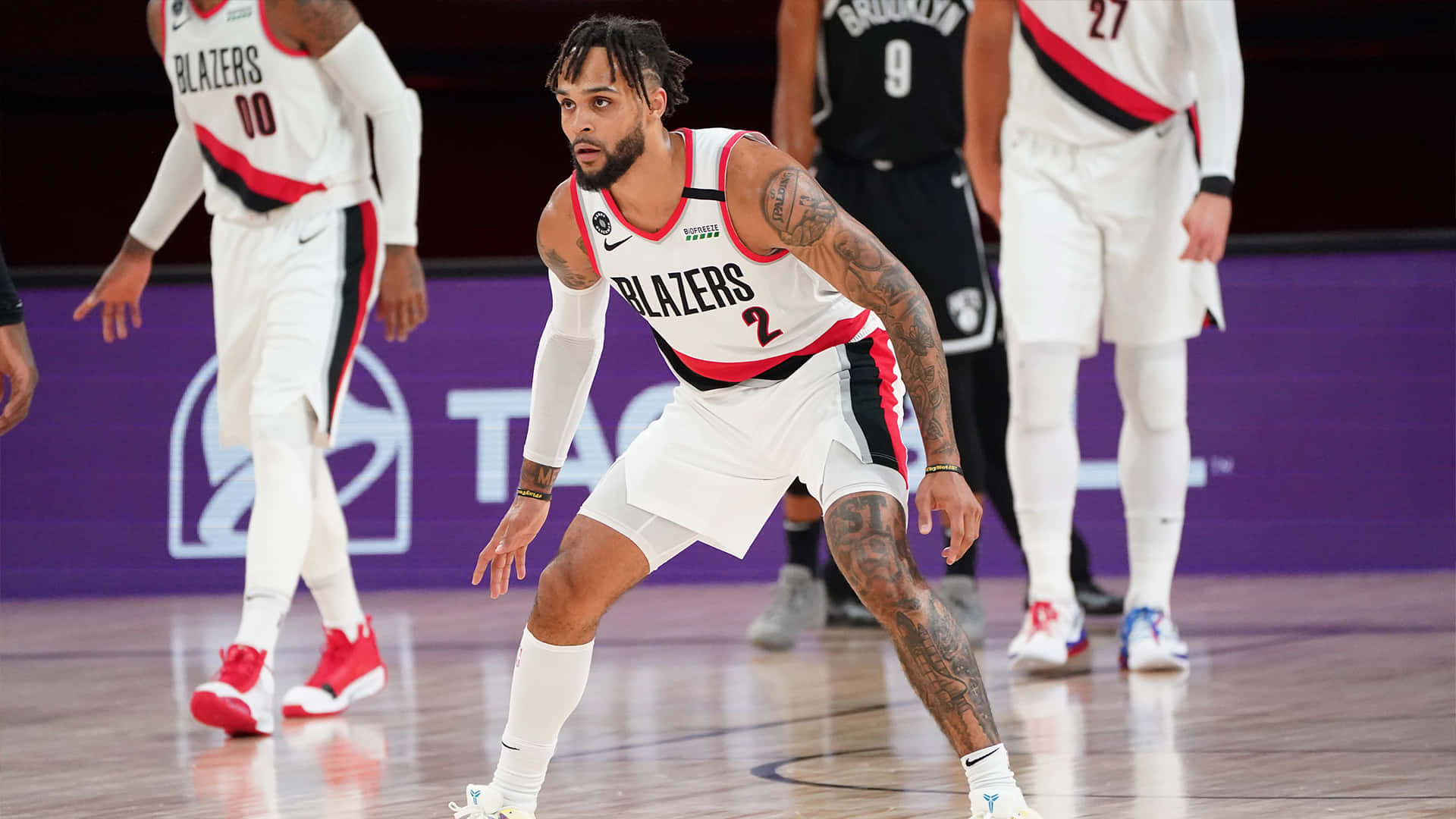 Gary Trent Jr In Nba Bubble Background